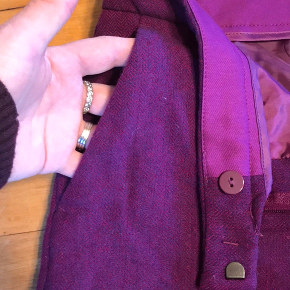 H&M  Purple Herringbone Wool Blend Lined shorts - Picture 4 of 8